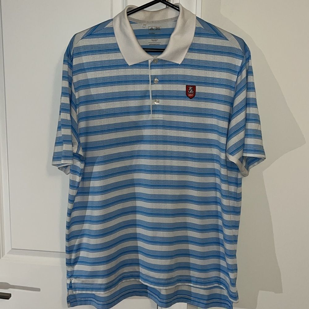 Huntingdon Valley Country Club Pennsylvania Golf Polo Mens Size L Blue/White